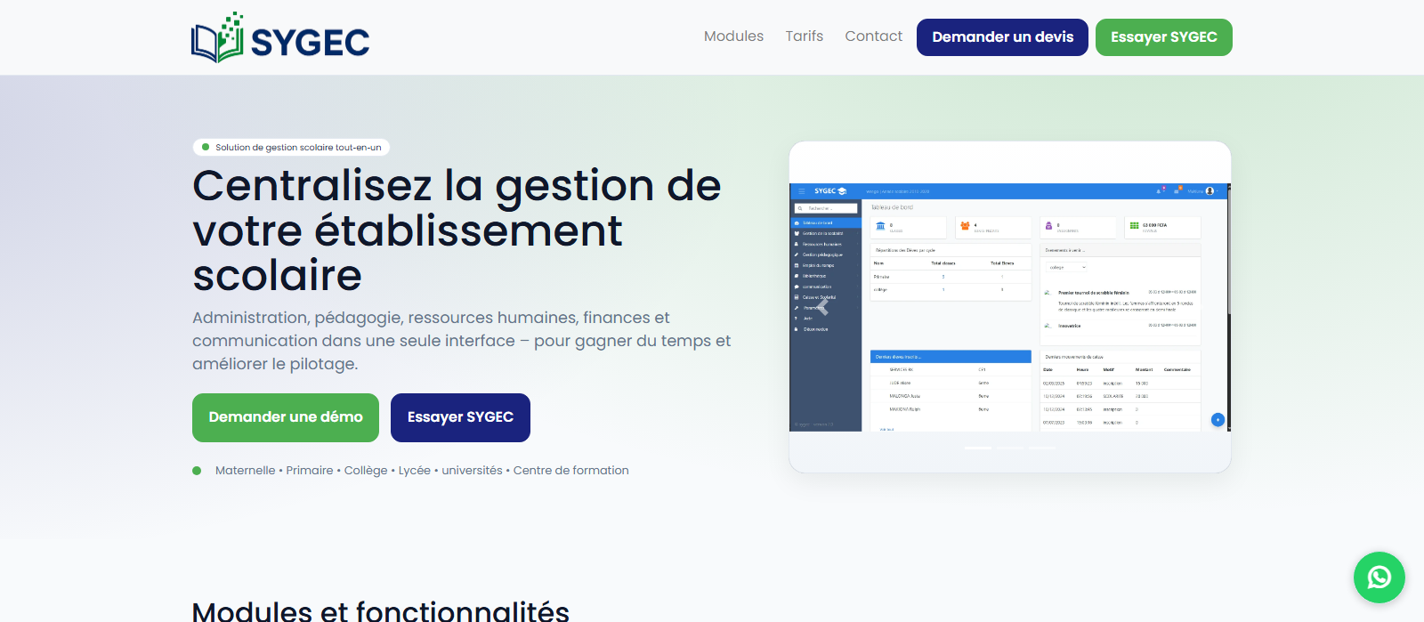 Centralisez la gestion de votre établissement scolaire